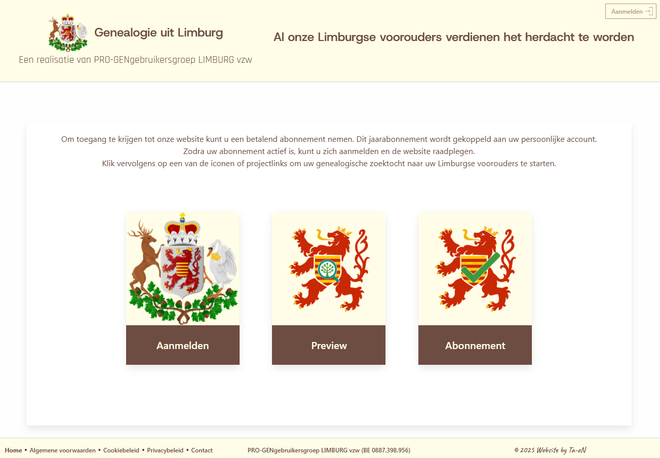 Afbeelding van homepagina genealogie